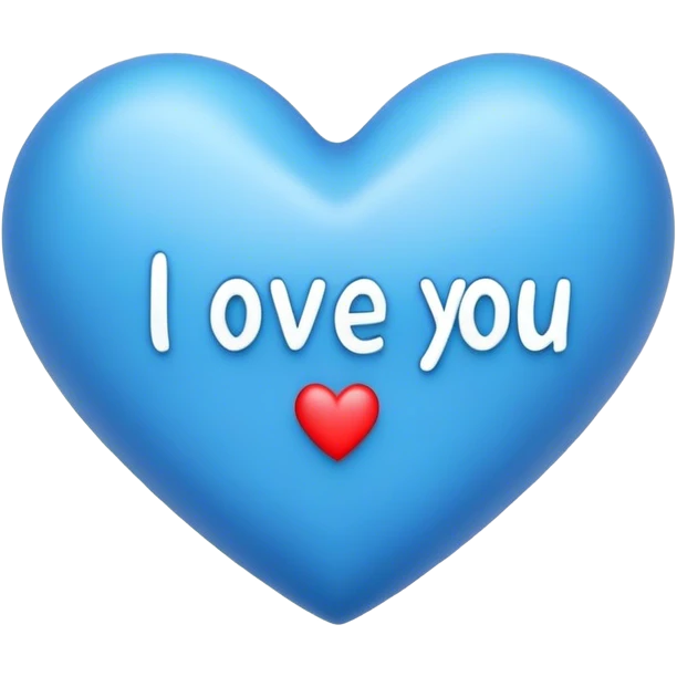 Blue heart with the words I Love You Ry in the middle  emoji