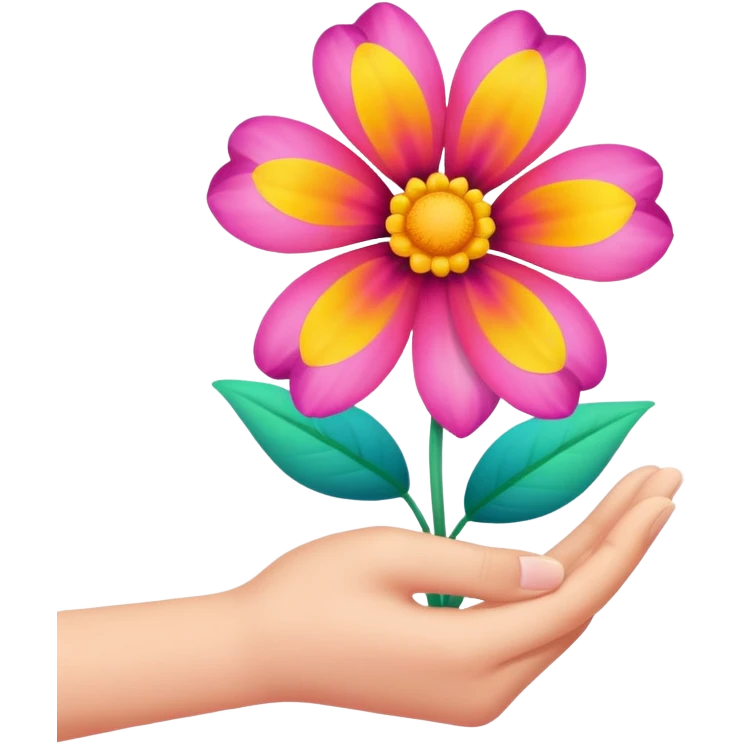 Flower in hand emoji