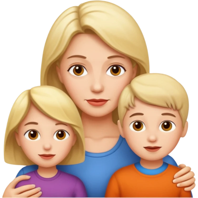 mom and kids white emoji
