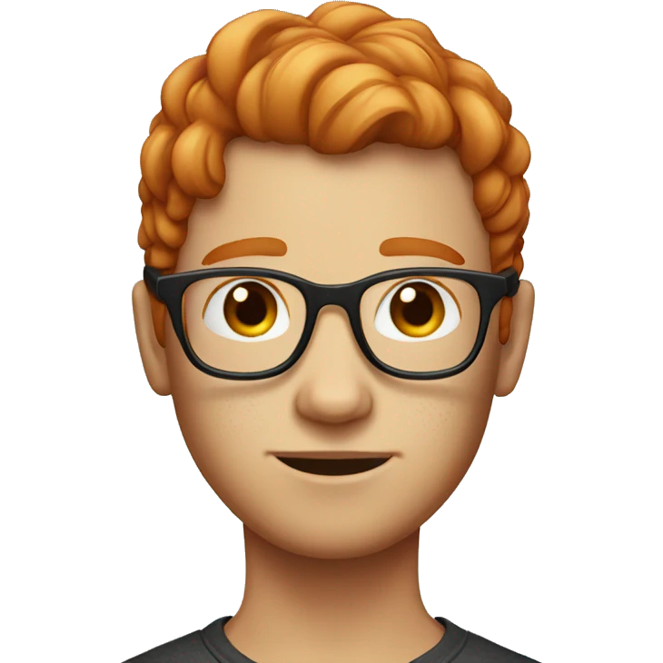 Ginger hair with glasses and freckles emoji