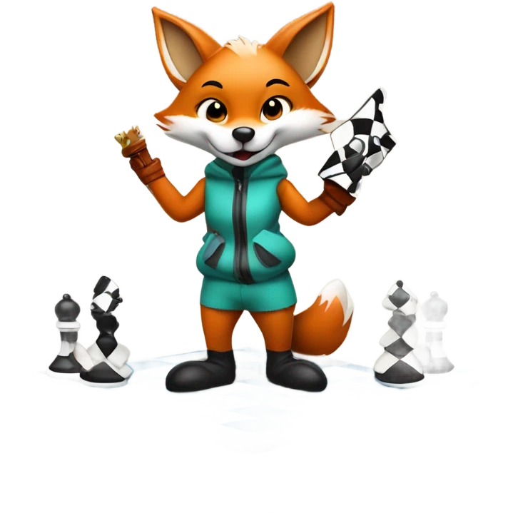 fox playing chess while skiing emoji