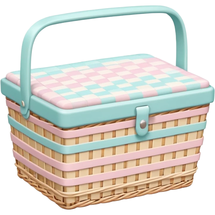 Cute pastel woven picnic basket emoji