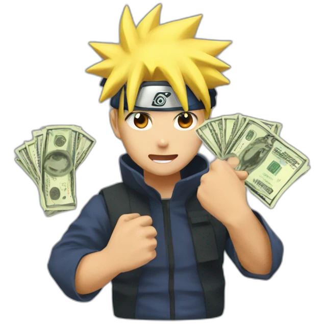 Naruto with money emoji