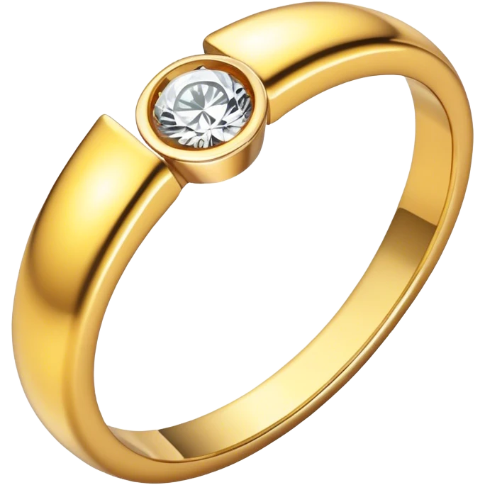 Gold ring with diamond above emoji