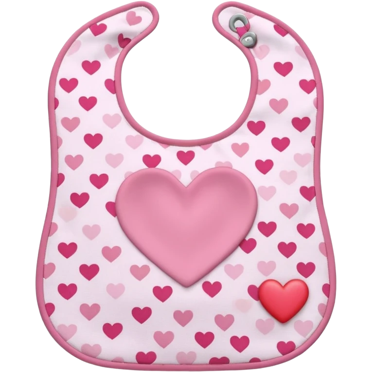 Pink bib with heart pattern emoji