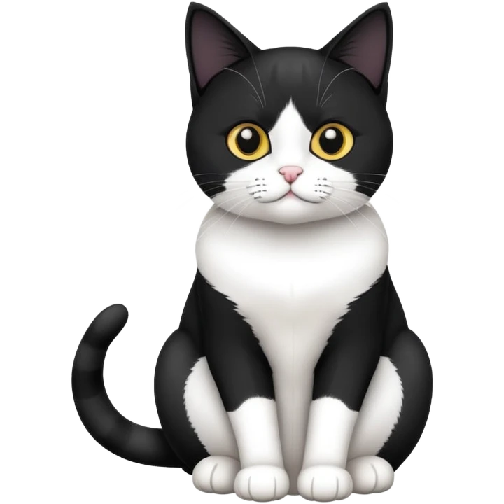 Black and white Devon cat sitting emoji