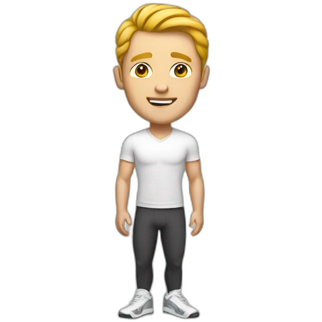 A full-length athletic white man emoji