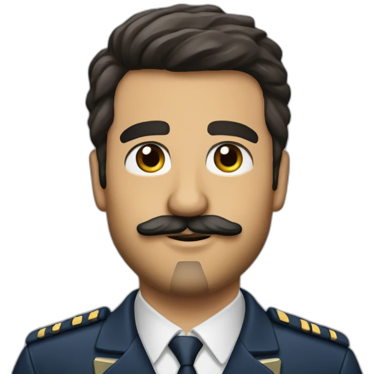 Luis Altamuro airbus pilot with moustache+goatee beard emoji
