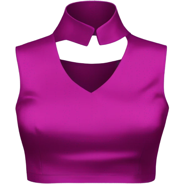 Realistic magenta cut out silk crop top blouse. emoji