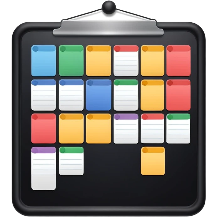 A sleek black kanban board emoji