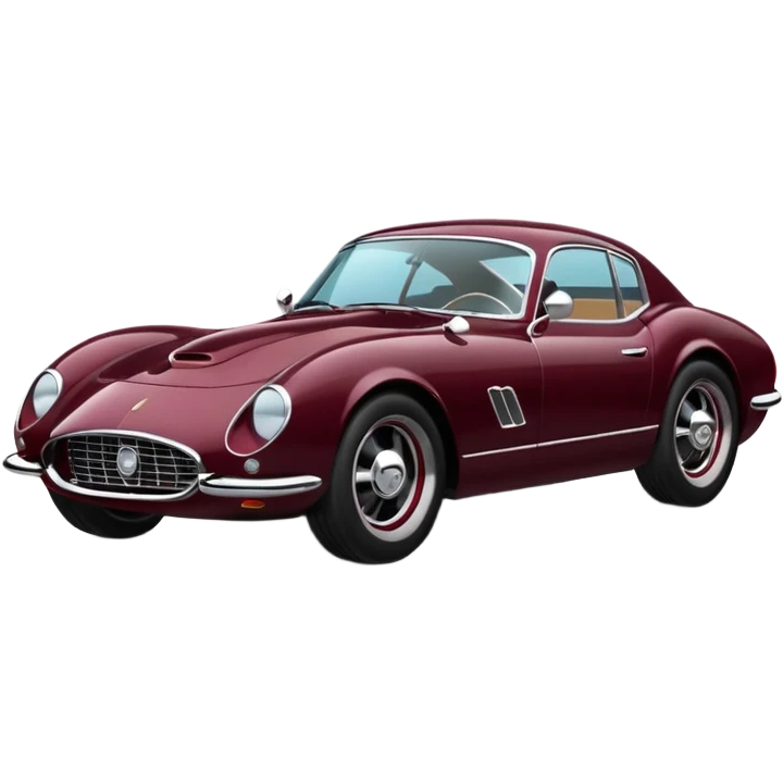 Car with classic look in maroon and black colour sports car look emoji
