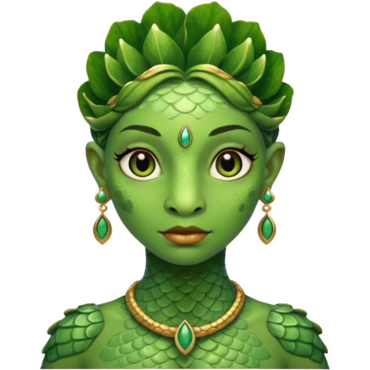 ancient amphibian woman with earrring emoji