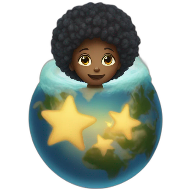 Star child on the earth emoji