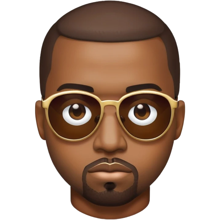 face inspired by Kanye West, wearing sunglasses emoji