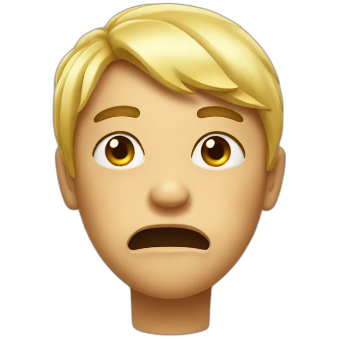 Naughty face covered with sweat emoji