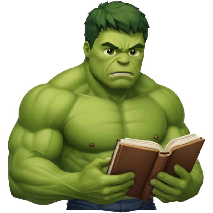 read book with hulk emoji