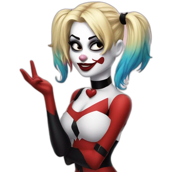 harley quinn blowing a kiss emoji