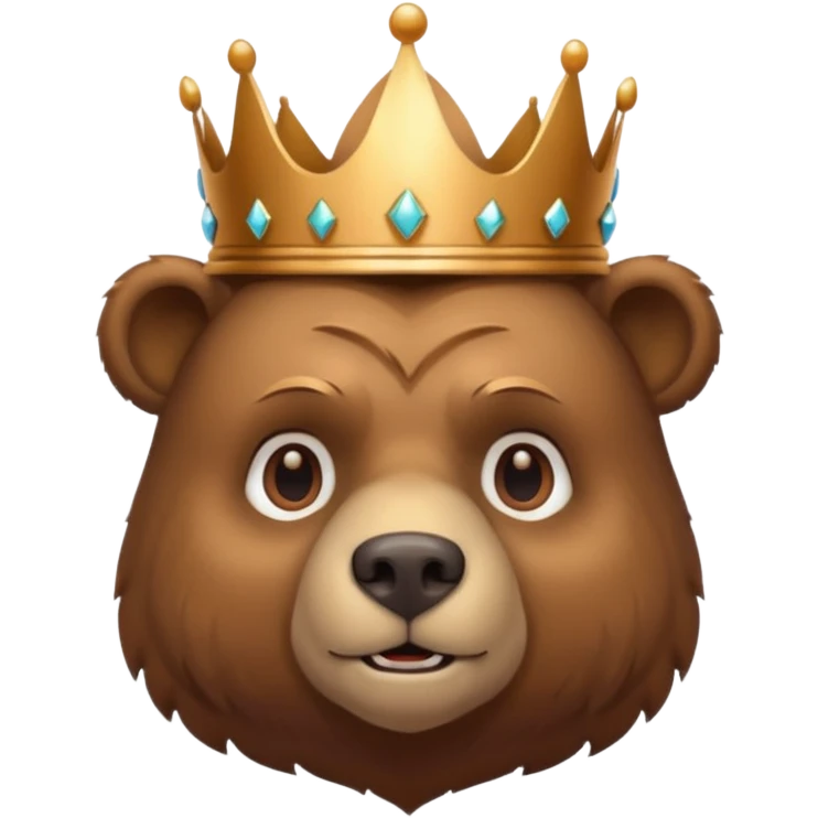 Bear with bronze crown — strong and gentle emoji