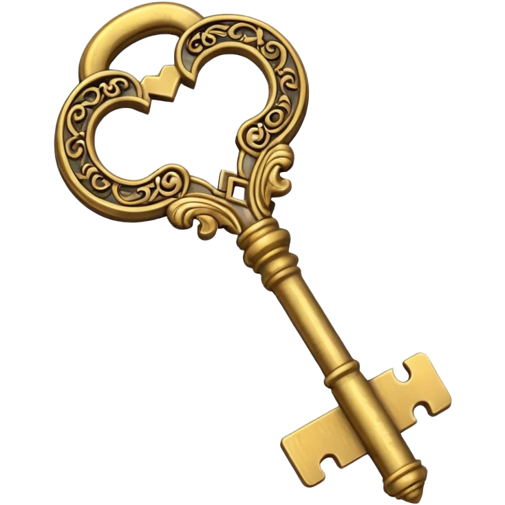gold antique key emoji