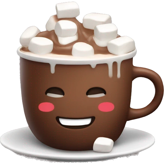 Hot chocolate with marshmallow emoji