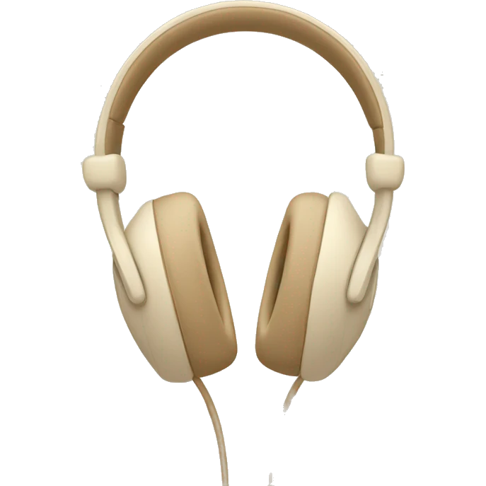 beige apple headphones with beige bows emoji