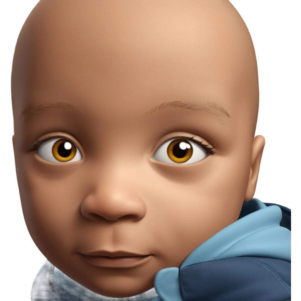 bald male portrait gazing directly emoji