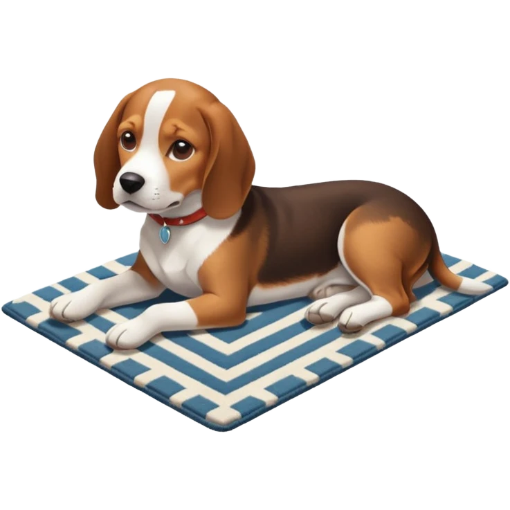 Beagle dog resting room isometric emoji