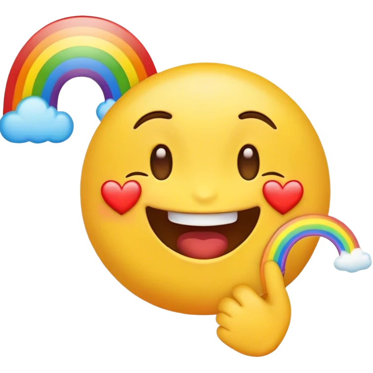 Emoji with heart eyes spitting rainbows emoji