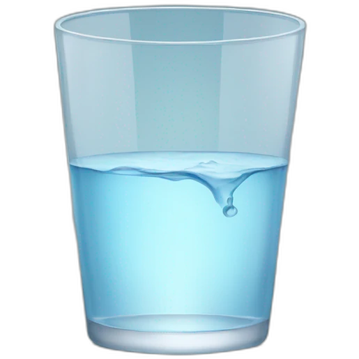 half empty glass of water emoji