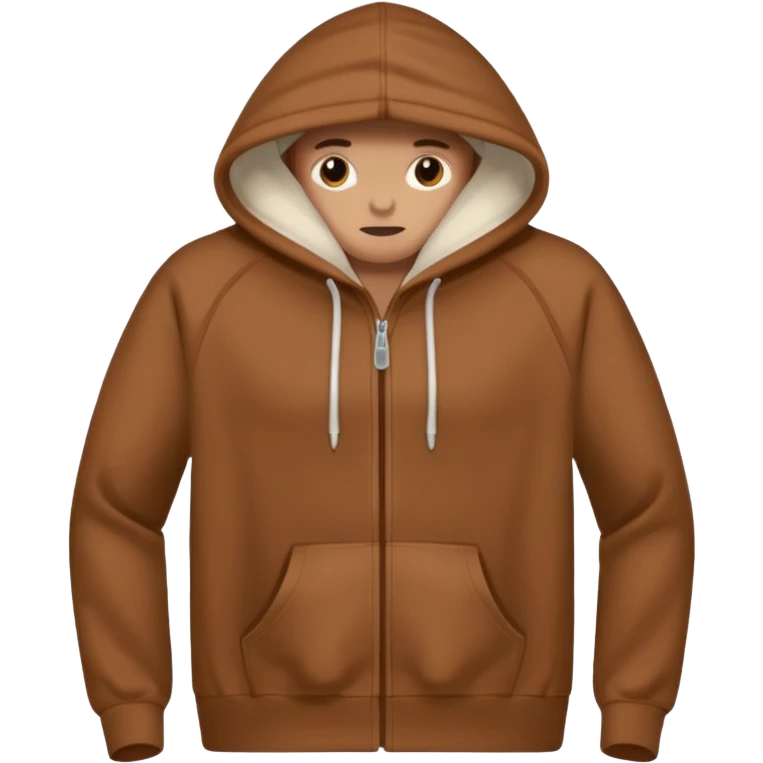 A brown hoodie no human and no zipper nothing on the fornt I like the last one  emoji