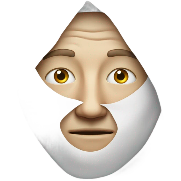 white guy face covered with a white sheet on his face emoji