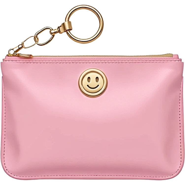 pink stoney clover lane rectangle pouch with shiny gold zipper and a circle zipper puller = pouch should be solid pouch should be more 3d emoji