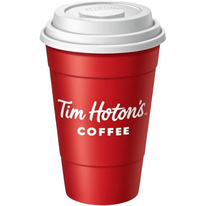 Tim Hortons coffee, it should be red cup with white write writing " Tim Hortons" and a White lid emoji