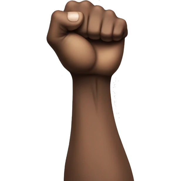 Muscular arm with black hair emoji