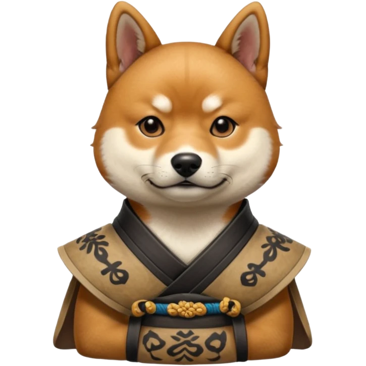 dog japan ancient samurai with tatooed emoji
