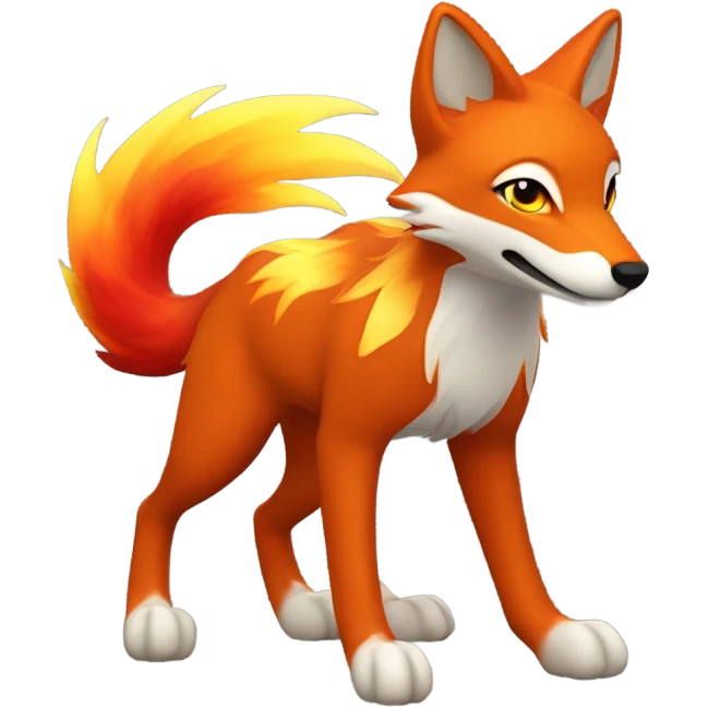 Fire FOX with 9 tail emoji