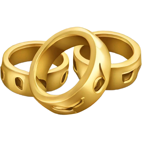 2 gold rings in pieces emoji