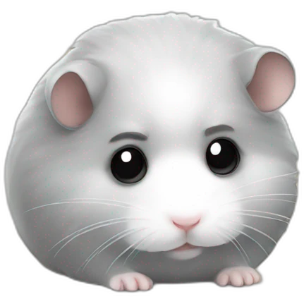 Grey dwarf hamster looking sad in heaven emoji