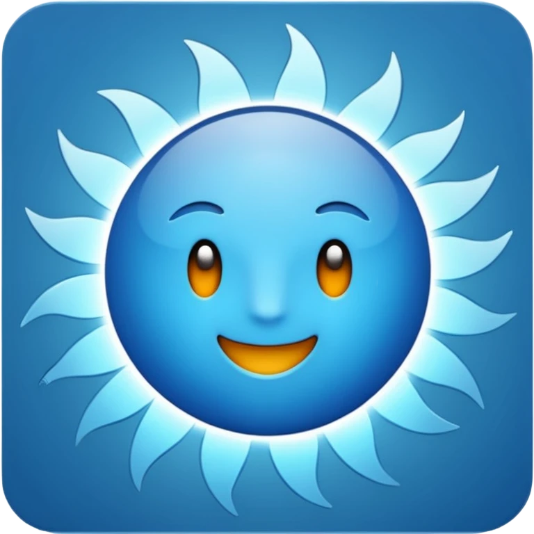 Rayos y centellas en expresión de alegría color azul emoji