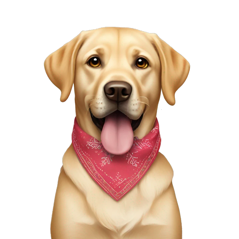 Labrador wearing birthday bandana emoji
