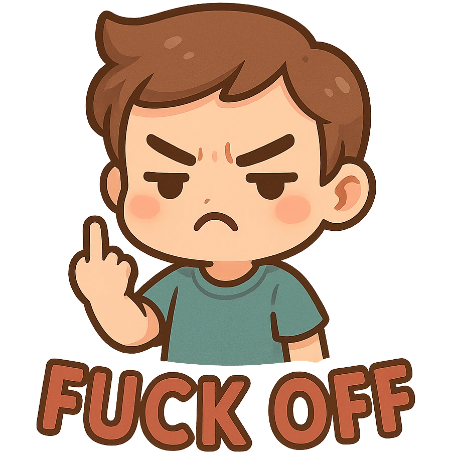 Fuck off text sticker emoji