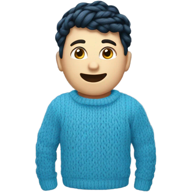 sweatshirt knitting blue emoji