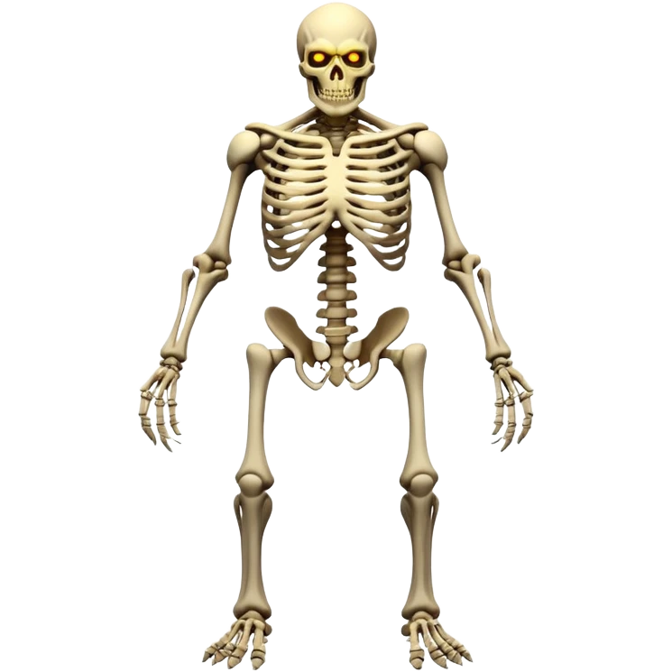 Eren Jeager's Founder Titan, skeletal giant with ribs showing, glowing eyes emoji