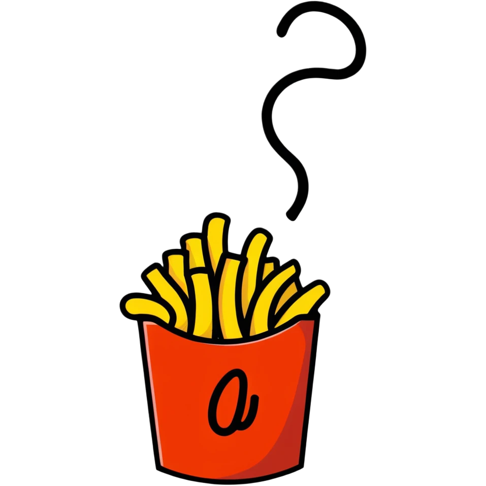 a single curly fry emoji