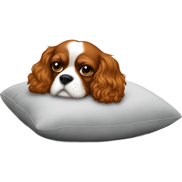 Cavalier resting on pillow emoji