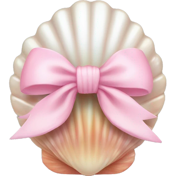Pearl shell and light pink bow emoji