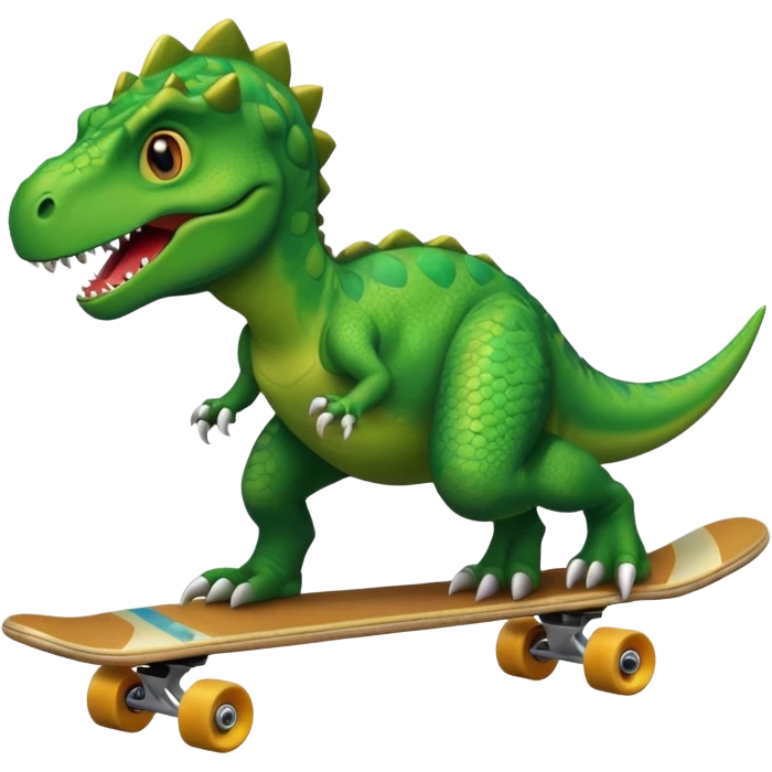 Dinosaur on a skateboard emoji