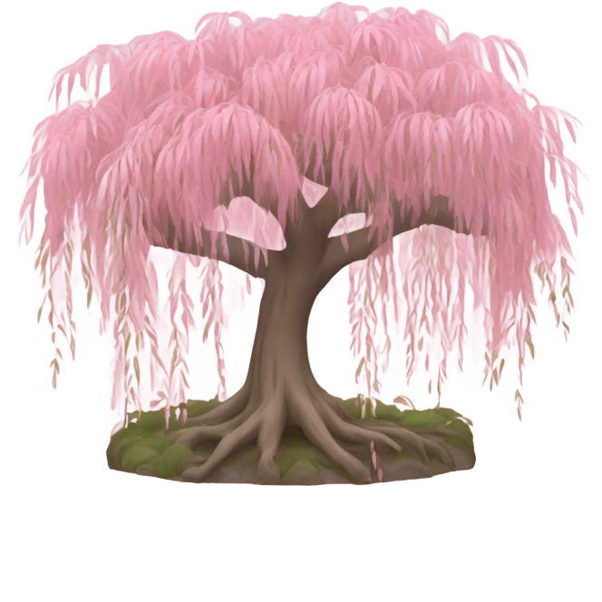 pink weeping willow tree emoji