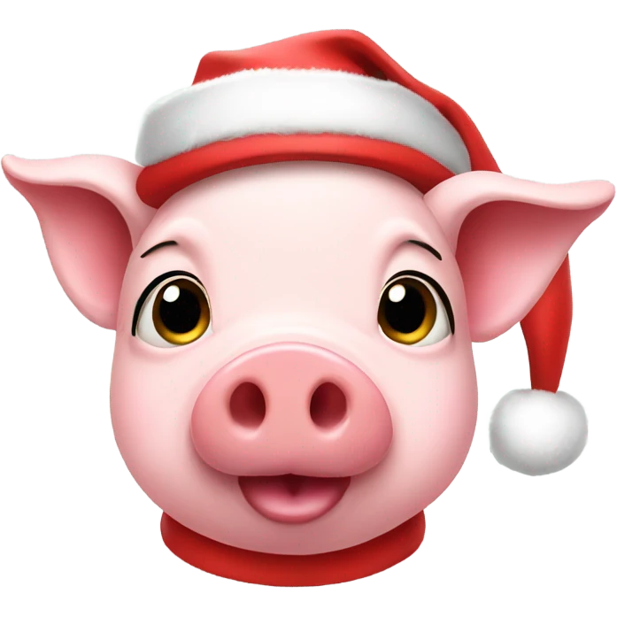 Cute pig wearing Santa hat emoji