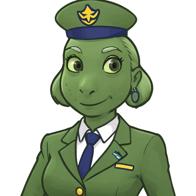 flight attendant in a red uniform, playful emoji